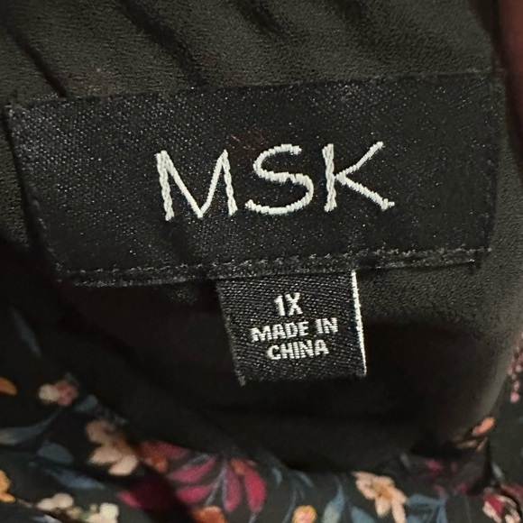 🖤🌸 NWT MSK Women’s Black Floral Ruffled Shift Dress 🌸🖤 - Picture 5 of 14